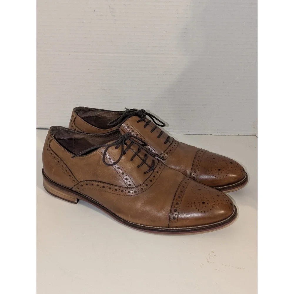 Johnston & Murphy Men\'s 10.5 Brown Cap Toe‎ Oxford Dress Shoes 20-8682 Leather Men main image 4